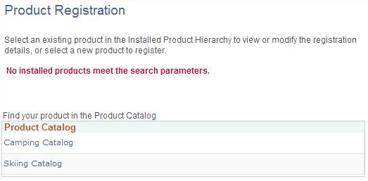 Product Registration page