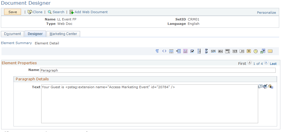 Document Designer - Element Properties
