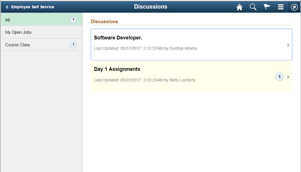 Discussions page
