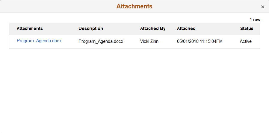 Attachments page