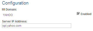 Configuration page