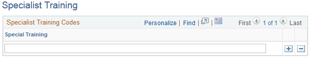 Specialist Training page