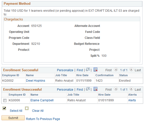 Enroll Learners - Review Enrollment page (2 of 2)