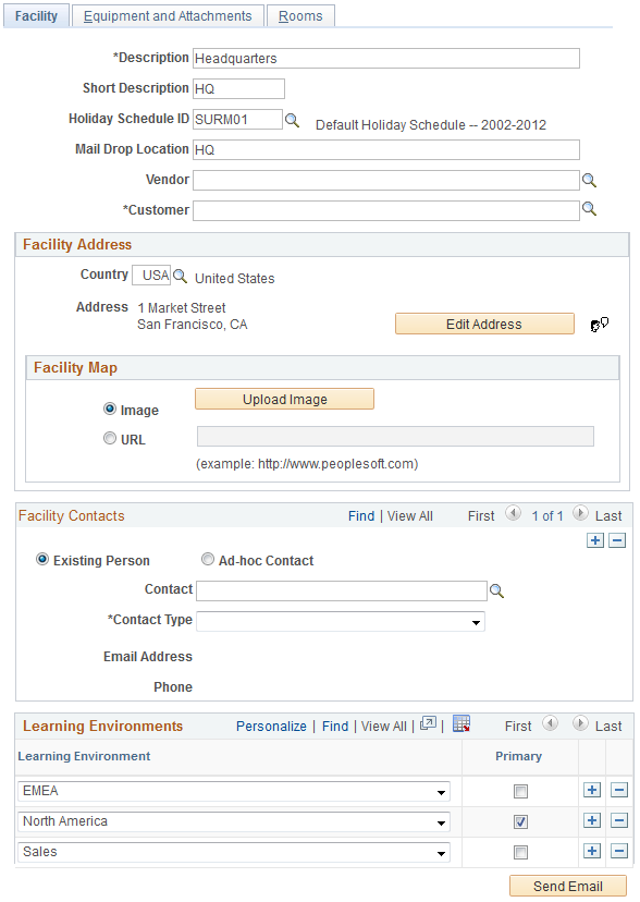 Facility page