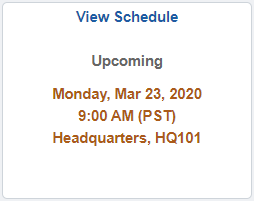 View Schedule tile