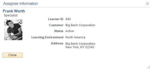 Assignee Information page