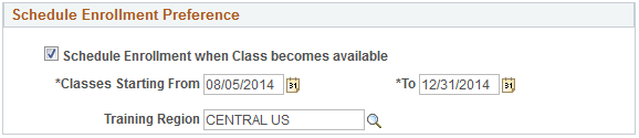 Schedule Enrollment Preference group box
