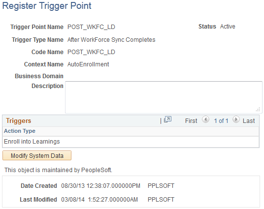 Register Trigger Point page