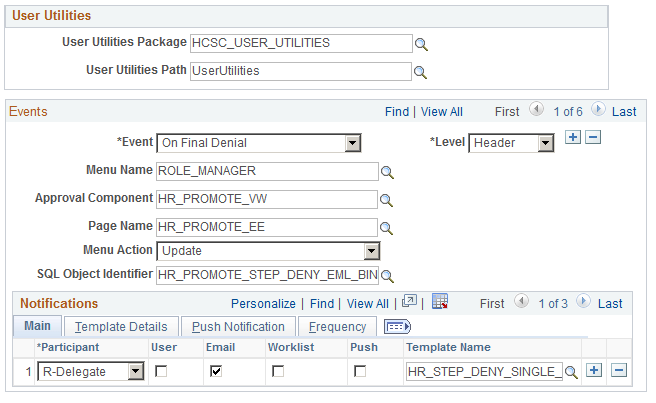 Configure Transactions page (2 of 2) showing the Notification Options section