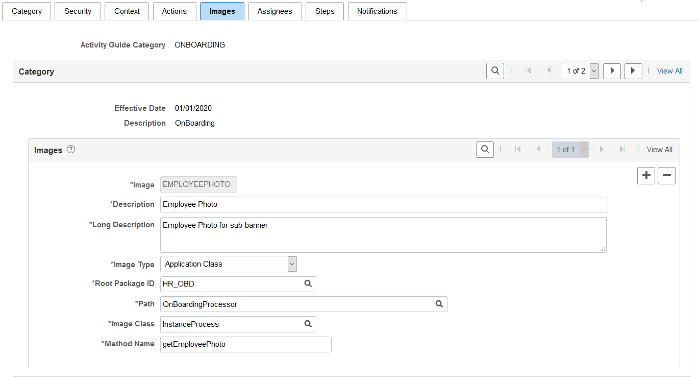 Categories - Images page