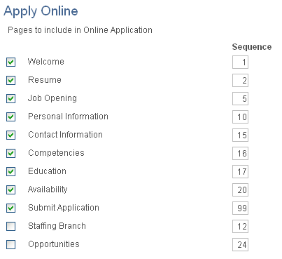 Apply Online page