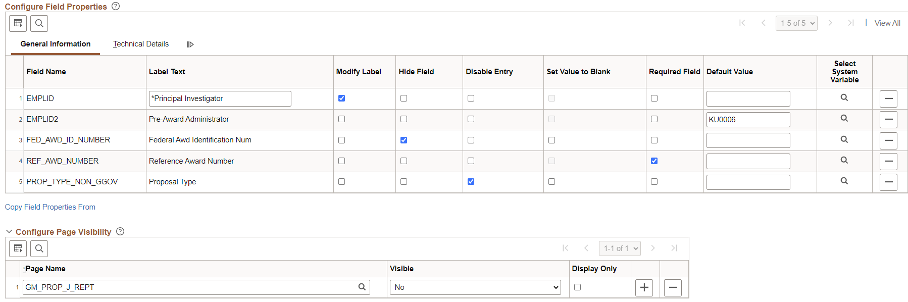 Page Configuration - Standard (2 of 2)