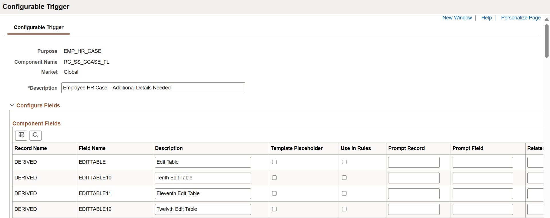 Configurable Trigger page (1 of 2)