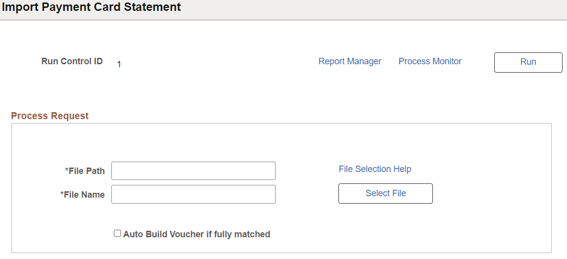 Import Payment Card Statement