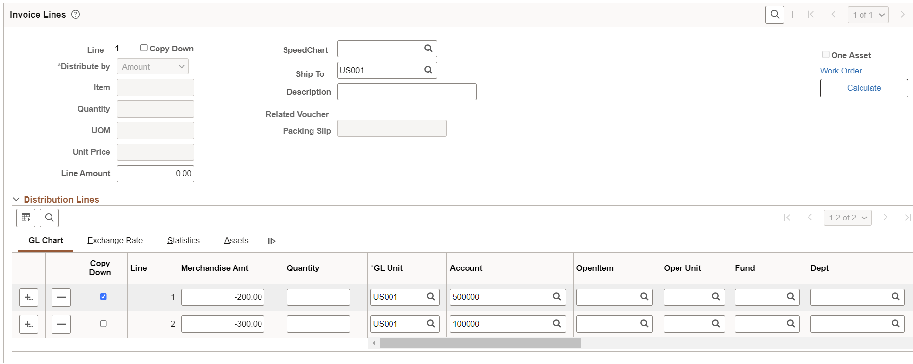 Invoice Information Page Journal Voucher (2 of 2)