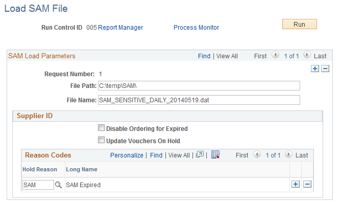Load SAM File Page