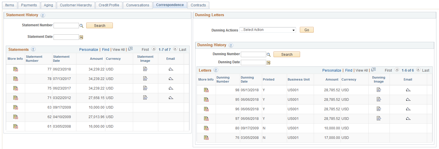 Correspondence page