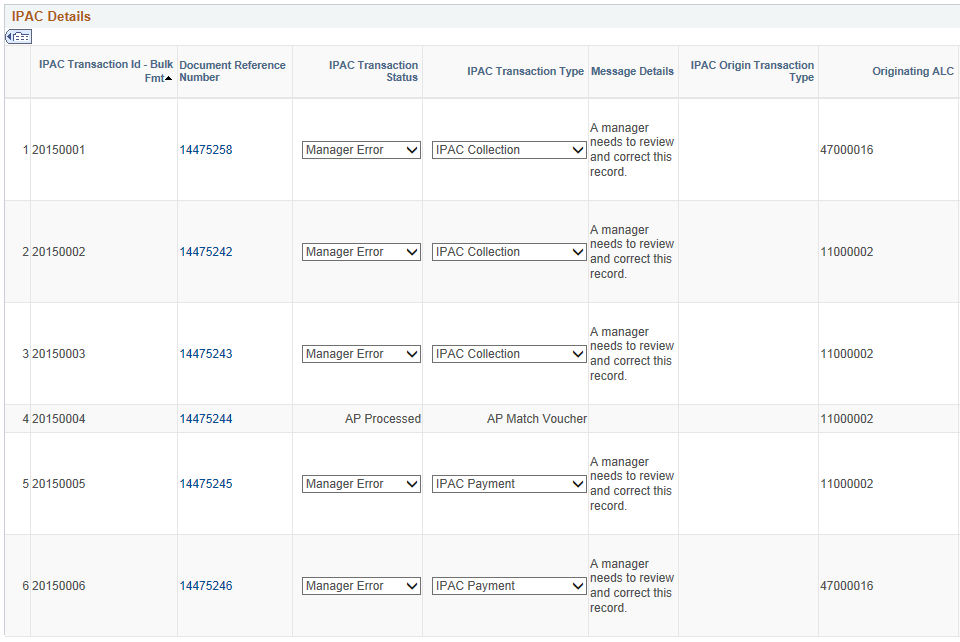 IPAC Manager Workbench page - IPAC Details (1 of 3)