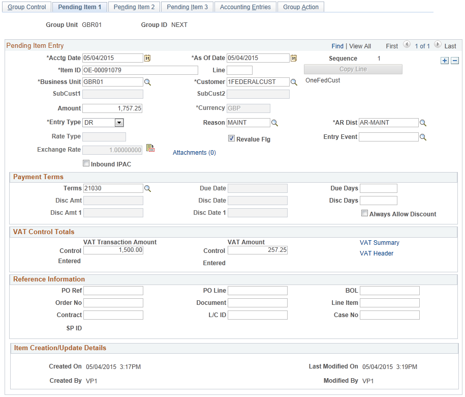 Pending Item 1 page