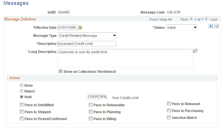 Messages page
