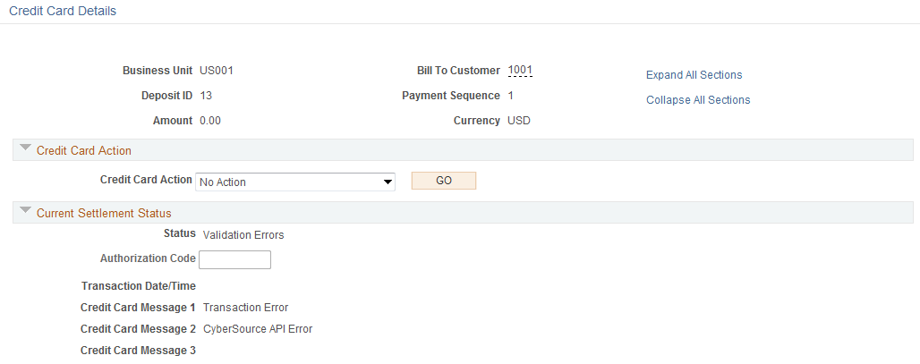 Credit Card Details page (1 of 2)