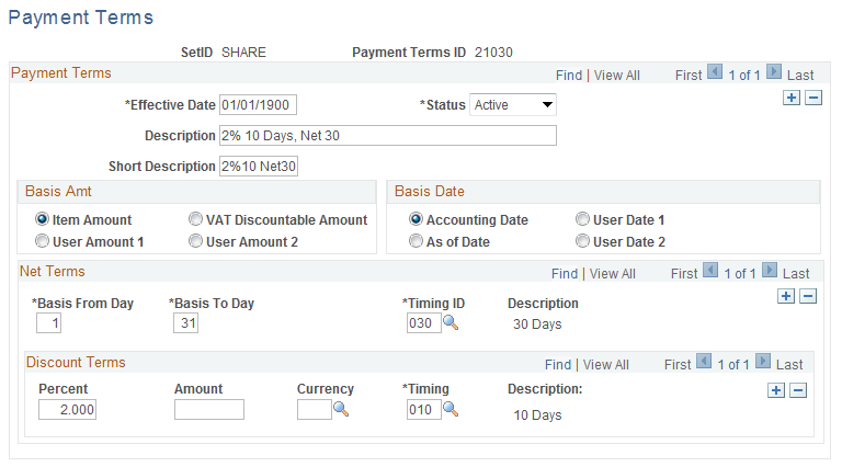 Payment Terms page
