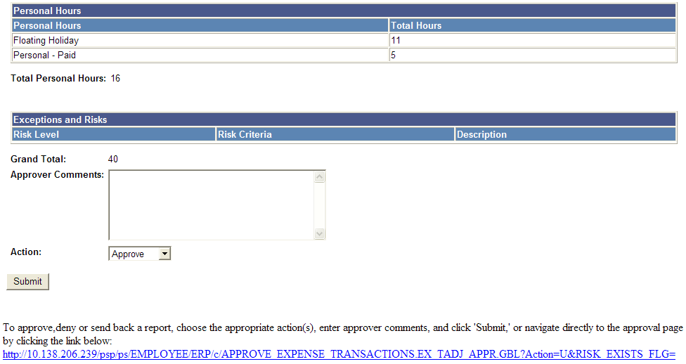 Time Adjustment Approval email (2 of 2)