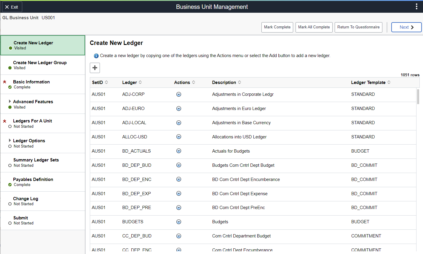 Create New Ledger
