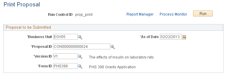 Print Proposal page