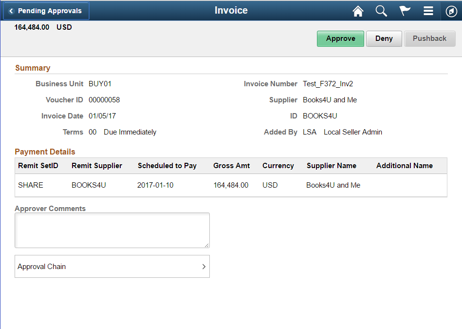 Invoice page
