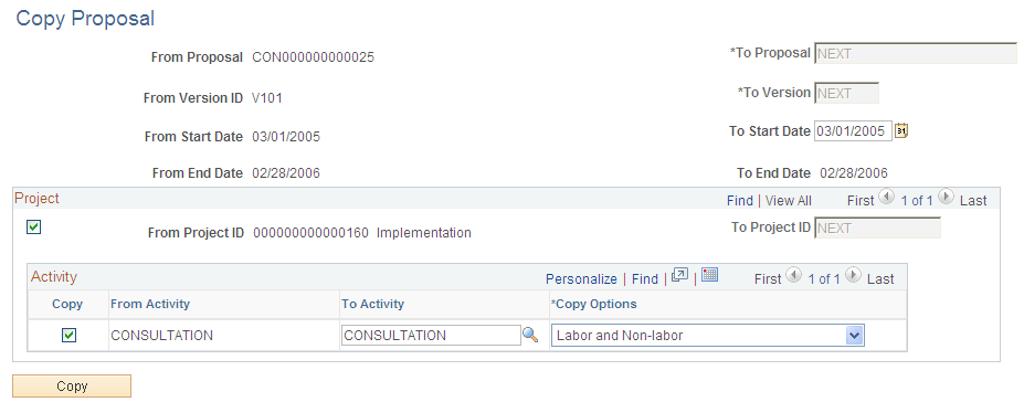 Copy Proposal page