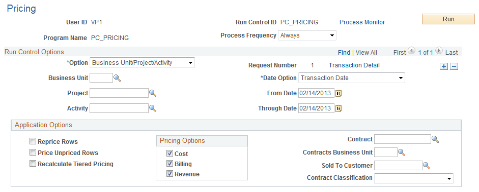 Pricing page