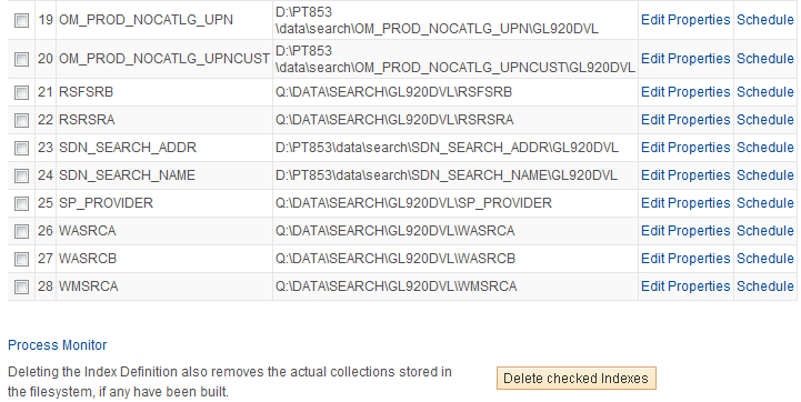 Search Index Admin page (2 of 2)