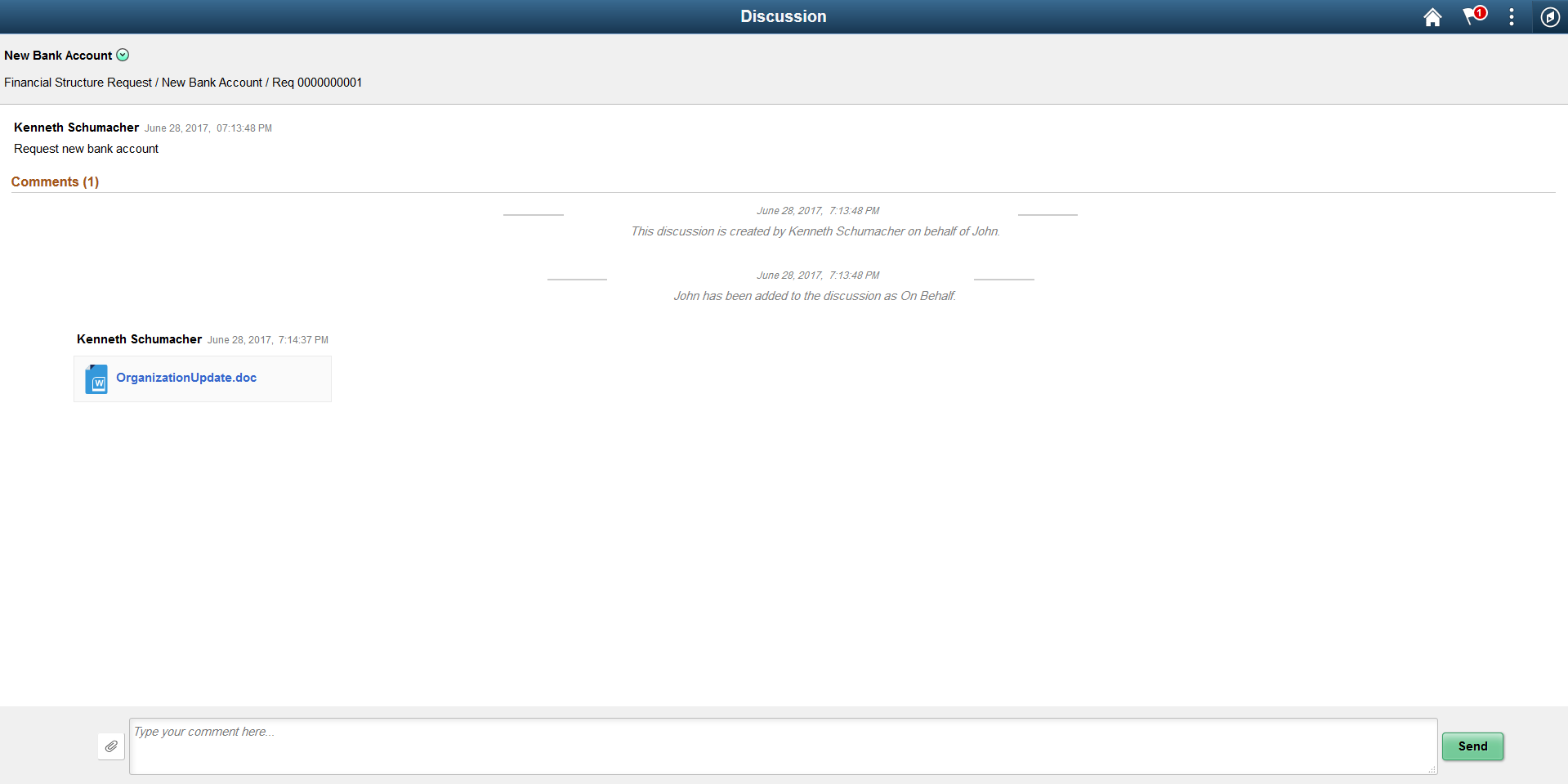 Discussion Service page