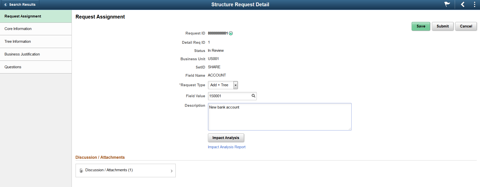 Structure Request Detail page