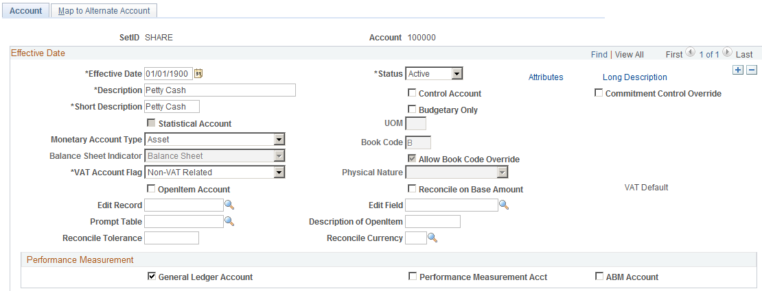 Account page