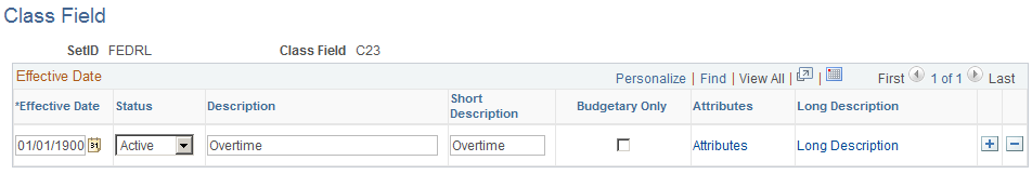 Class Field page