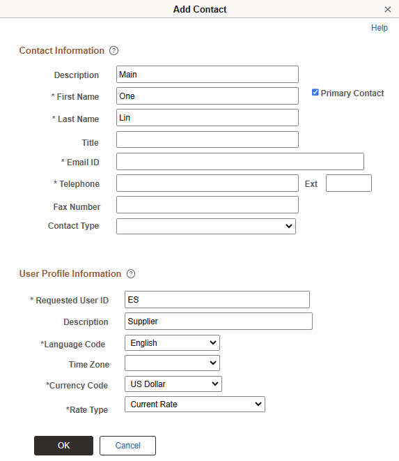 Add Contacts page