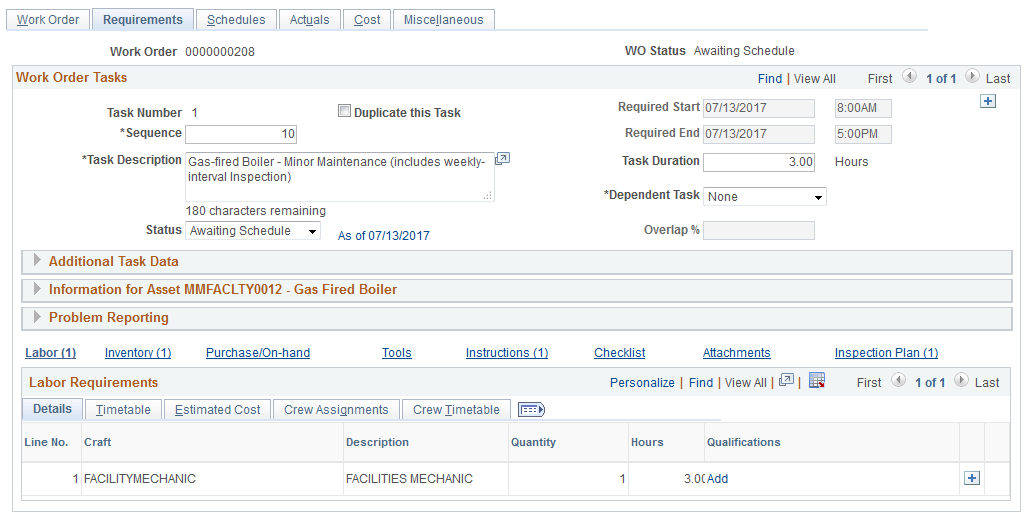 Requirements page