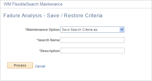 Failure Analysis - Save/Restore Criteria page (1 of 2)