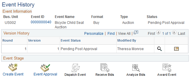 Event History page