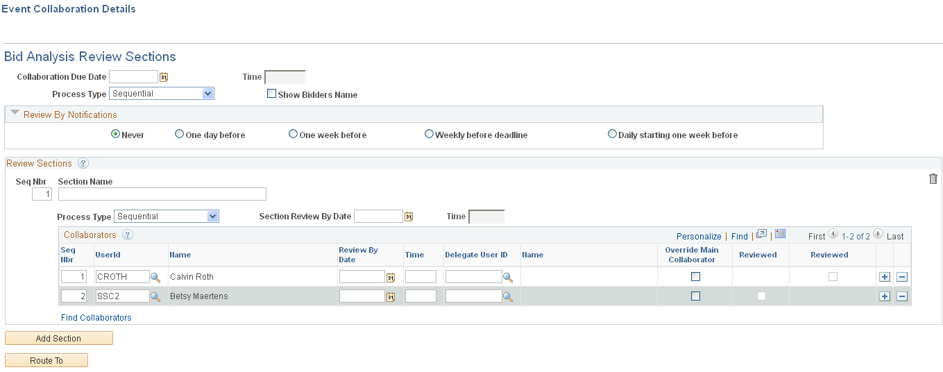 Event Collaboration Details page - Analysis Collaboration