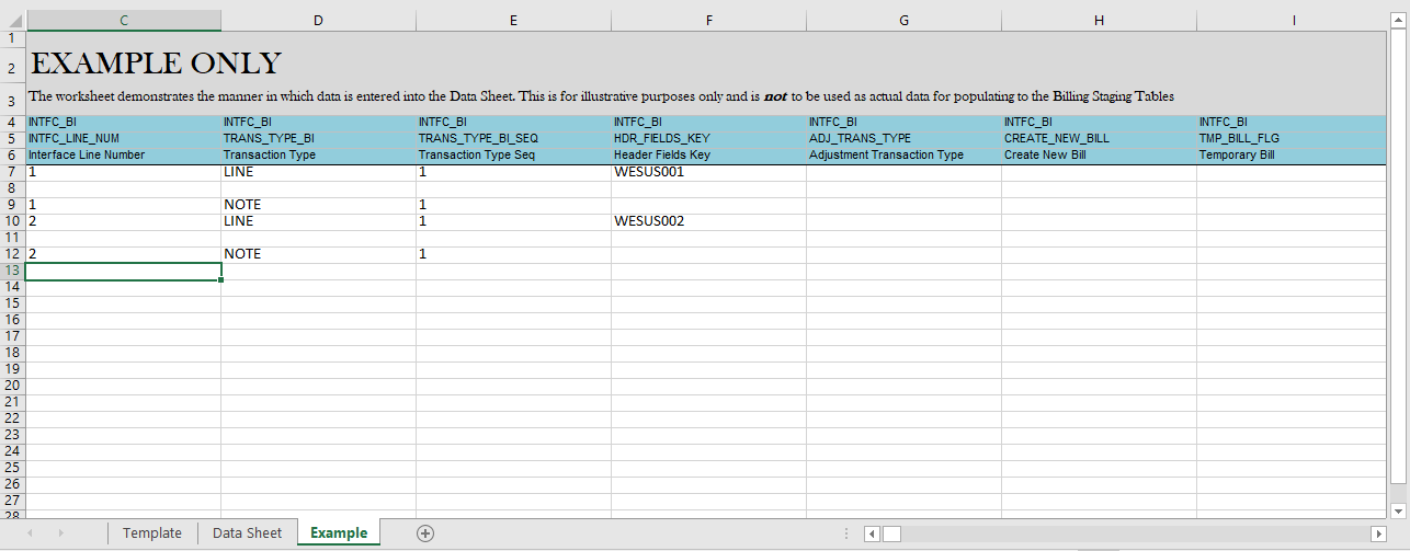 Spreadsheet - Example