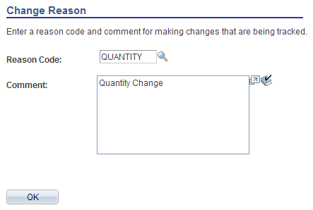 Change Reason page
