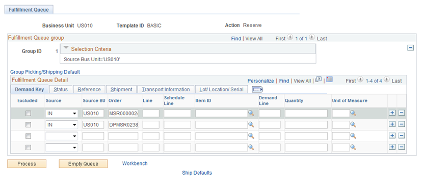 Fulfillment Queue page