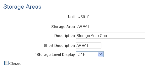 Storage Areas page