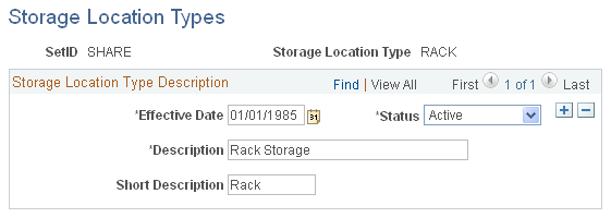 Storage Location Types page