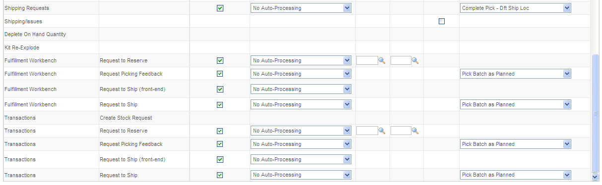 Auto-Processing Options tab of the Fulfillment Engine Options page (page 2 of 2)