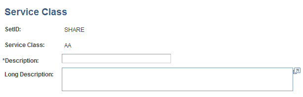Service Class page