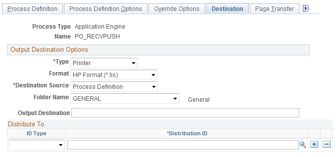 Processes page